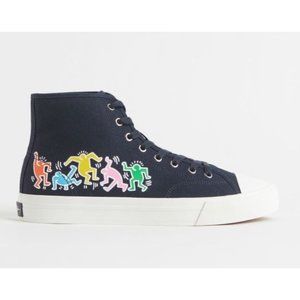 H&M Navy Sneakers with Colorful Graphic